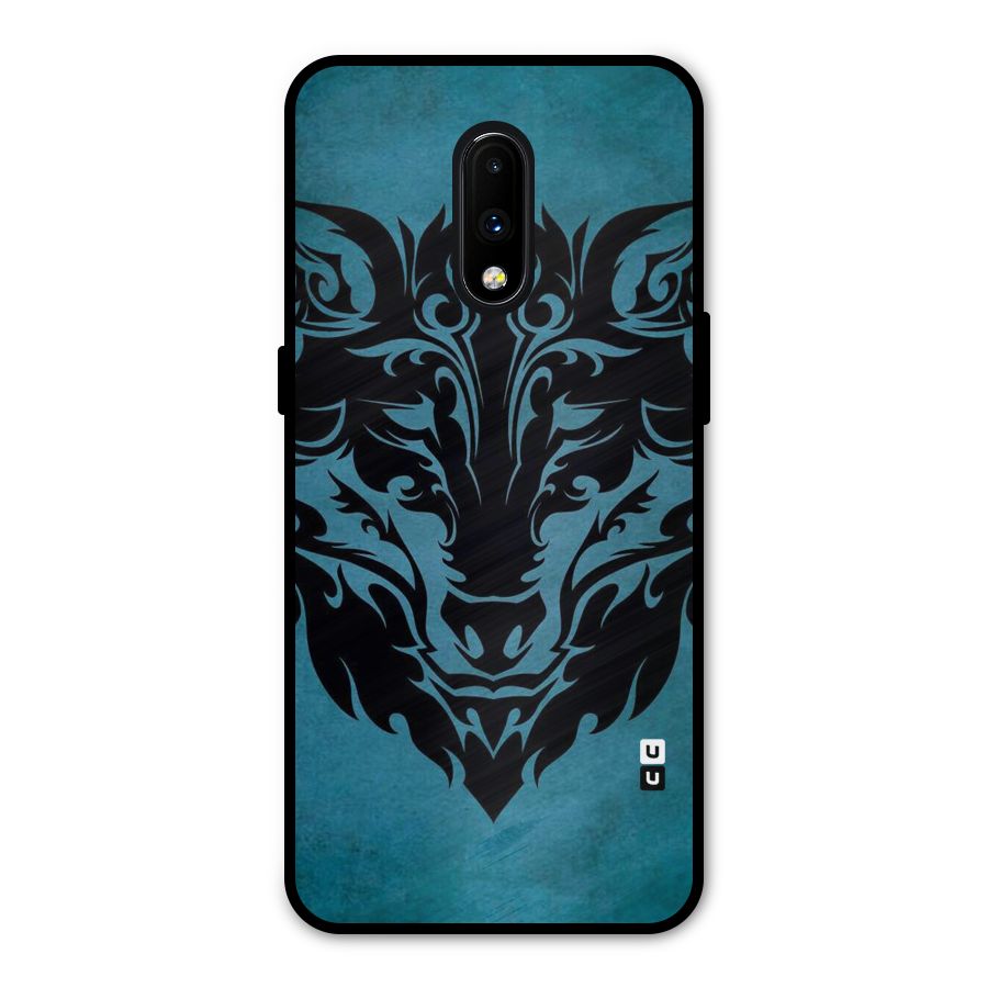 Black Artistic Wolf Metal Back Case for OnePlus 7