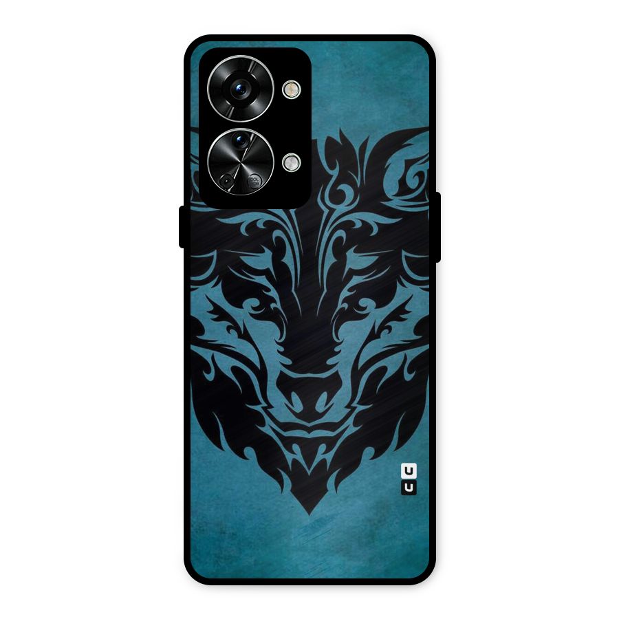 Black Artistic Wolf Metal Back Case for OnePlus Nord 2T