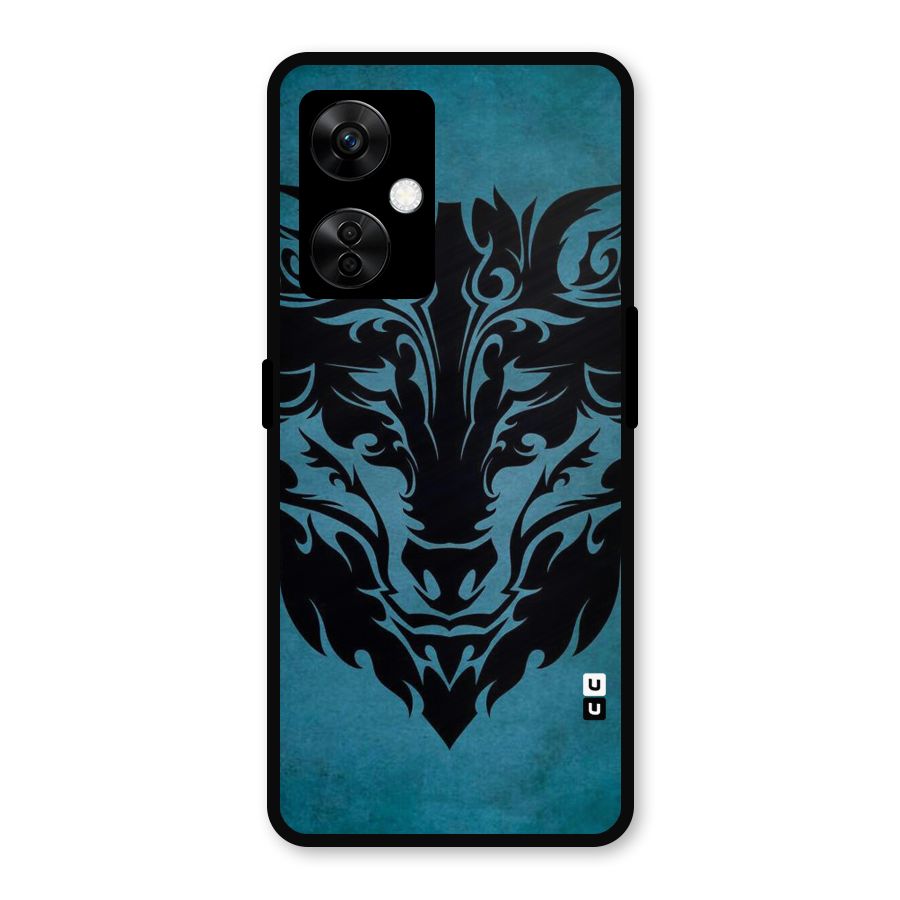 Black Artistic Wolf Metal Back Case for OnePlus Nord CE 3 Lite