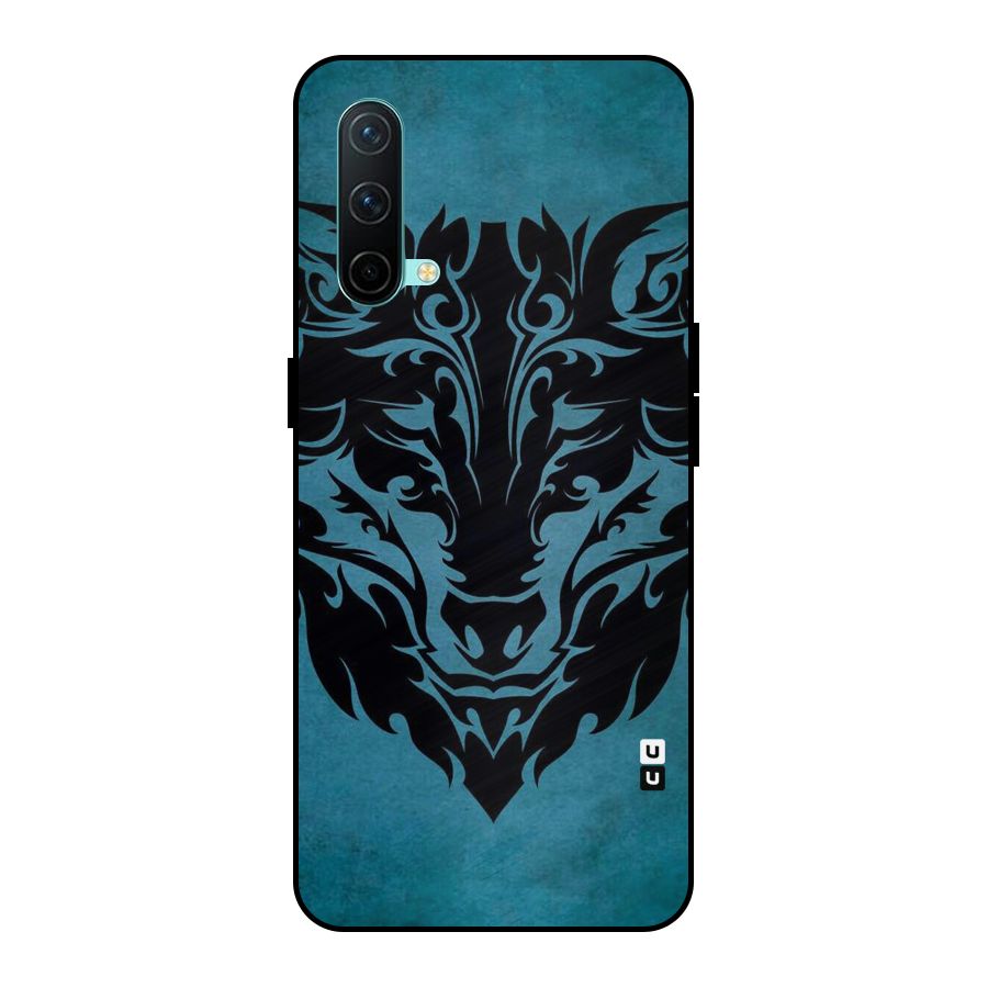 Black Artistic Wolf Metal Back Case for OnePlus Nord CE 5G