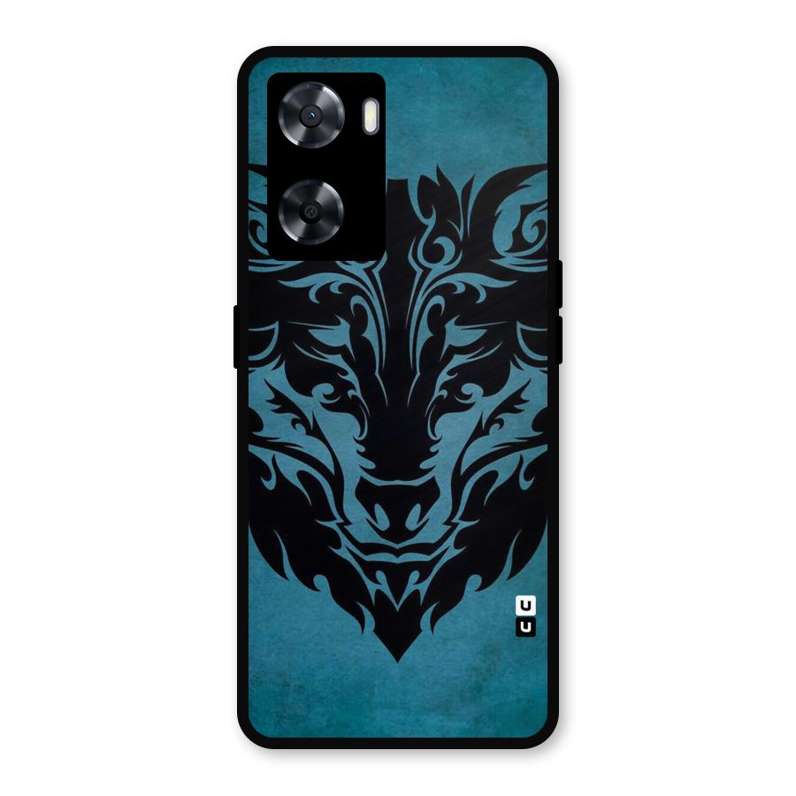 Black Artistic Wolf Metal Back Case for OnePlus Nord N20 SE
