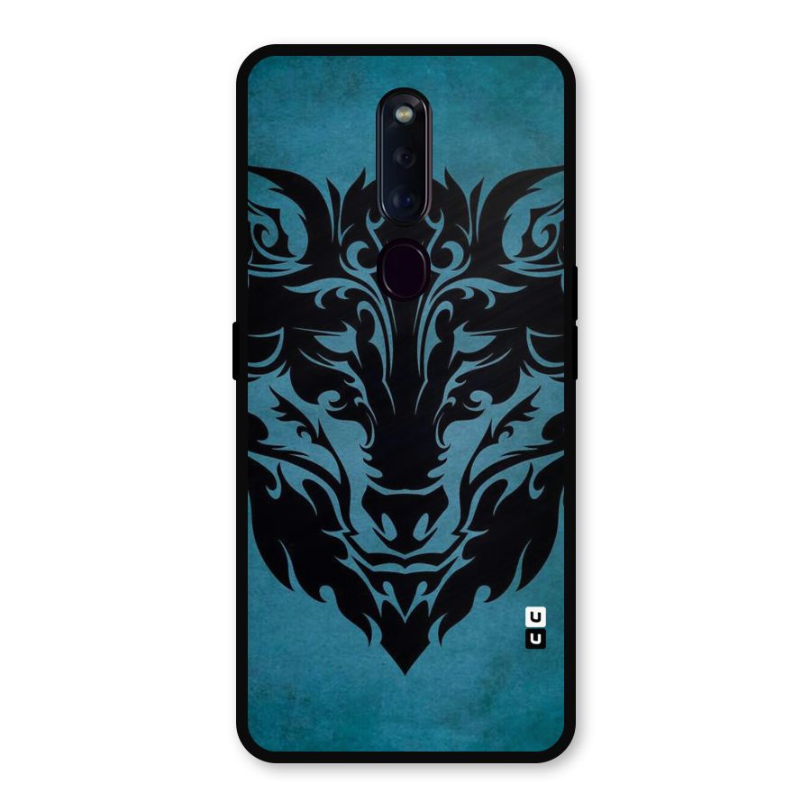 Black Artistic Wolf Metal Back Case for Oppo F11 Pro