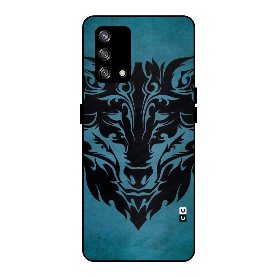 Black Artistic Wolf Metal Back Case for Oppo F19