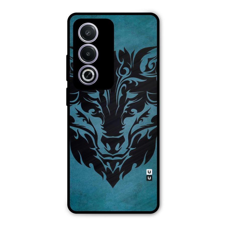 Black Artistic Wolf Metal Back Case for Oppo K12x