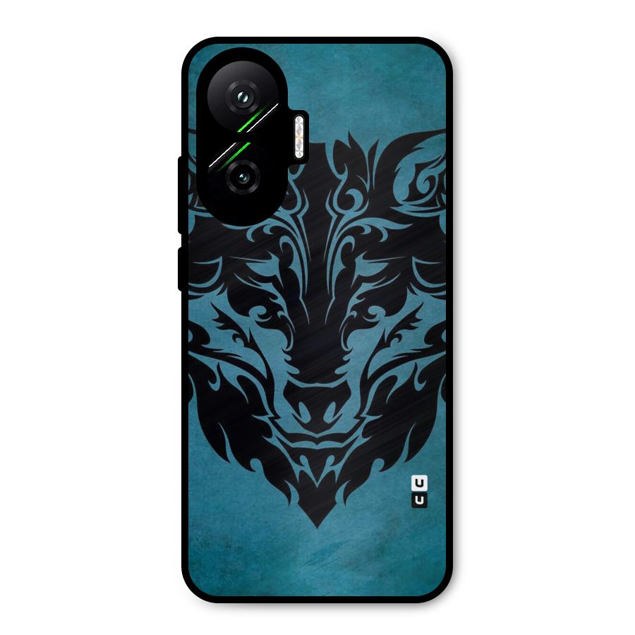 Black Artistic Wolf Metal Back Case for Poco F7