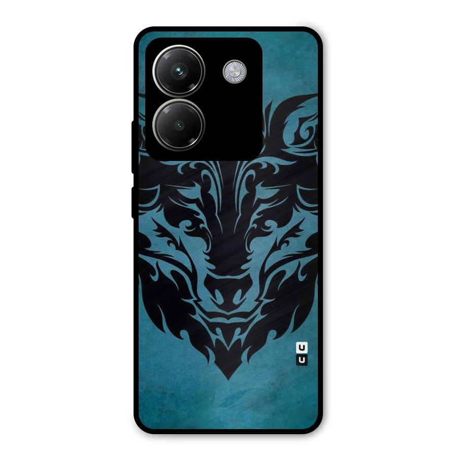 Black Artistic Wolf Metal Back Case for Poco M7 Pro 5G