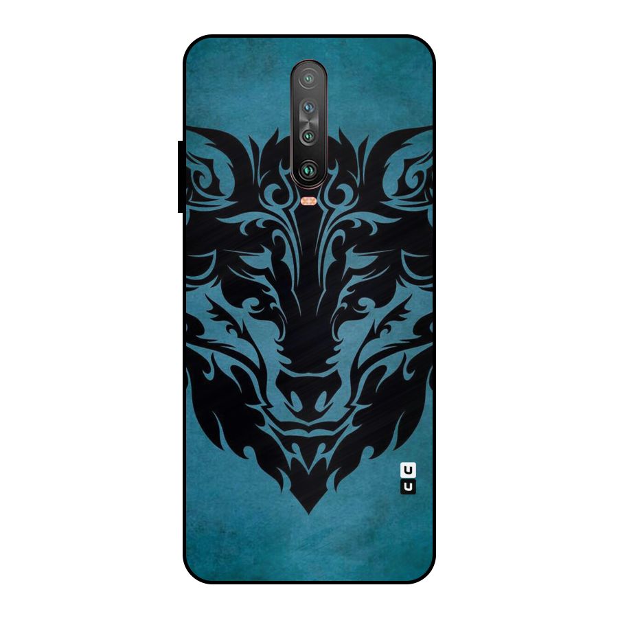 Black Artistic Wolf Metal Back Case for Poco X2