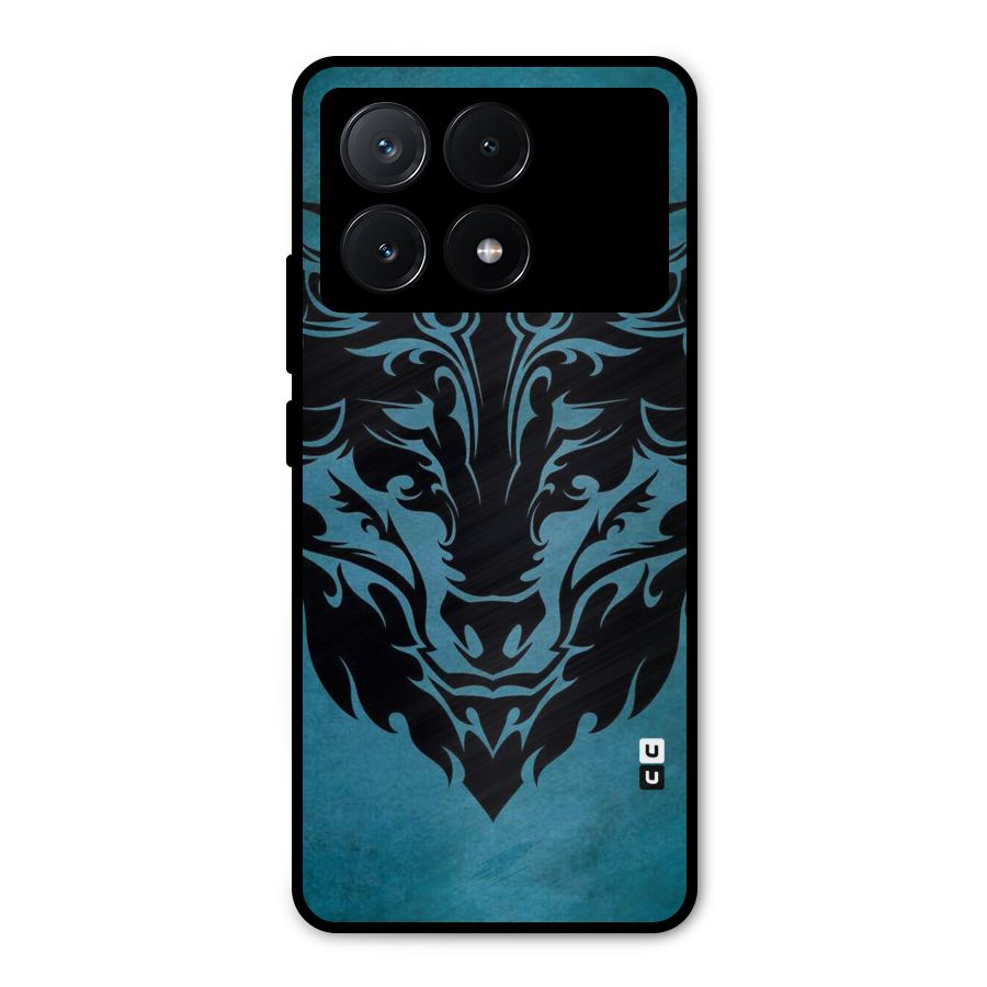 Black Artistic Wolf Metal Back Case for Poco X6 Pro