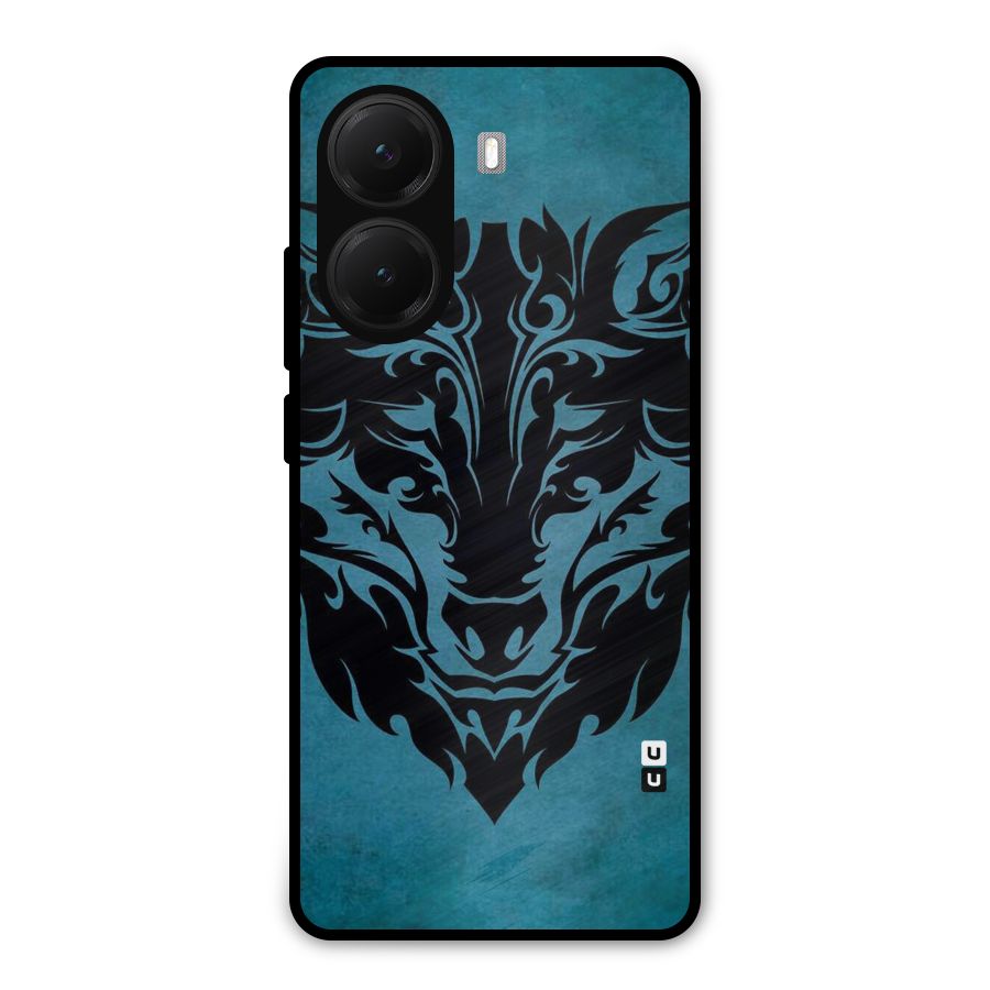 Black Artistic Wolf Metal Back Case for Poco X7 Pro