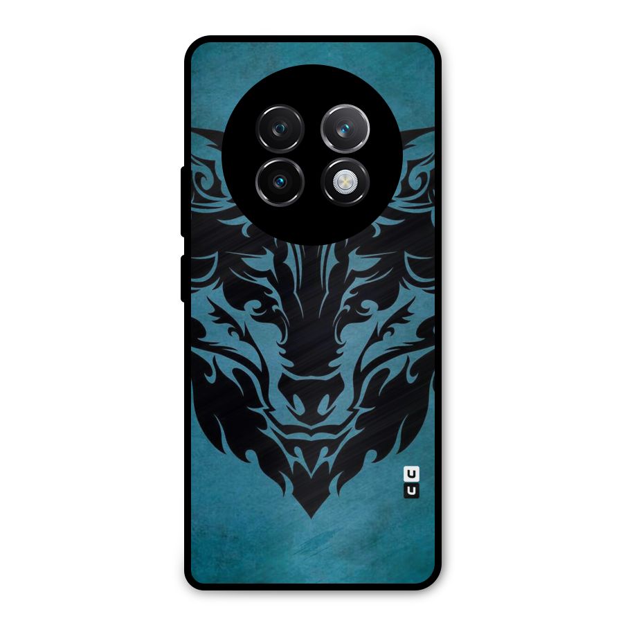 Black Artistic Wolf Metal Back Case for Realme 13 Plus