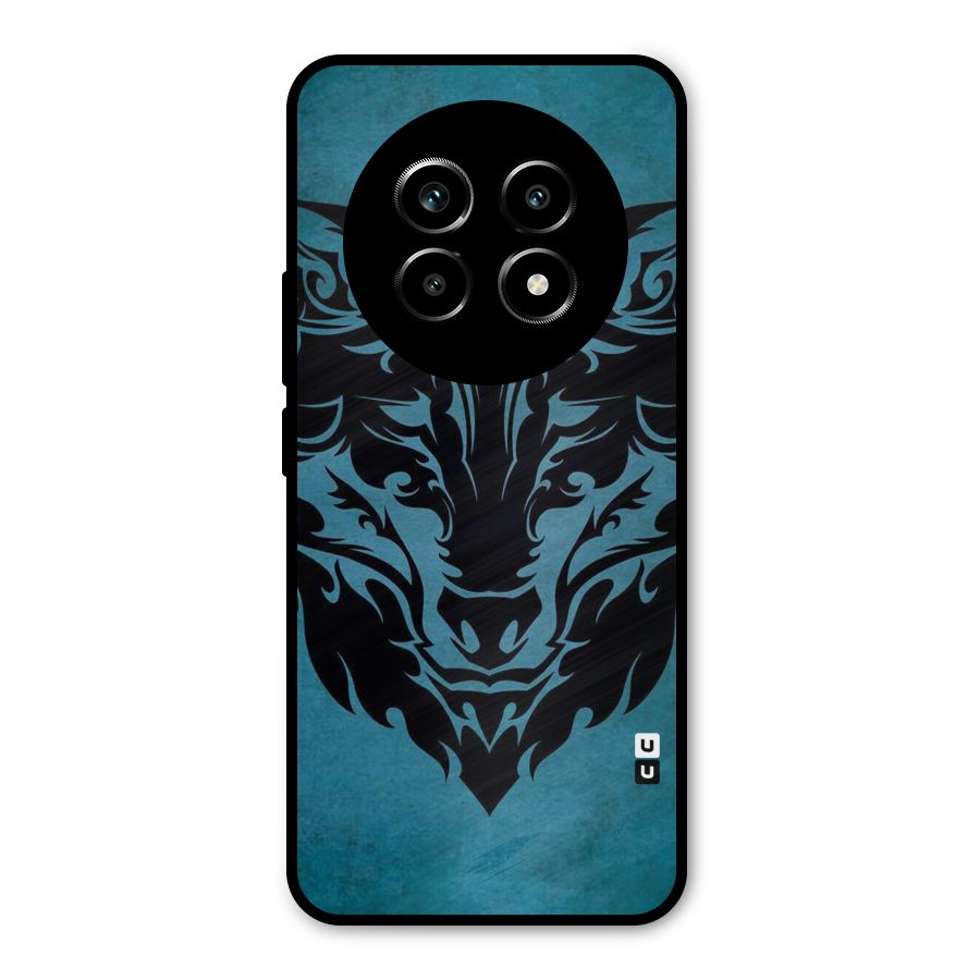 Black Artistic Wolf Metal Back Case for Realme 13 Pro