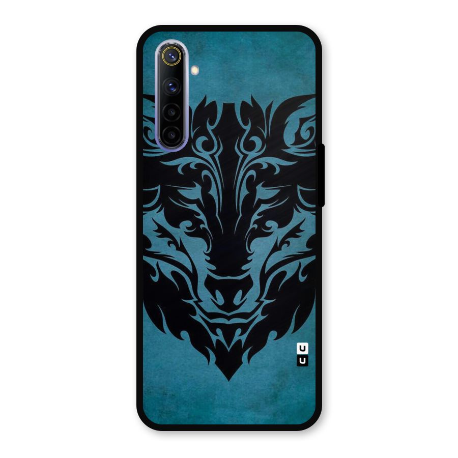Black Artistic Wolf Metal Back Case for Realme 6