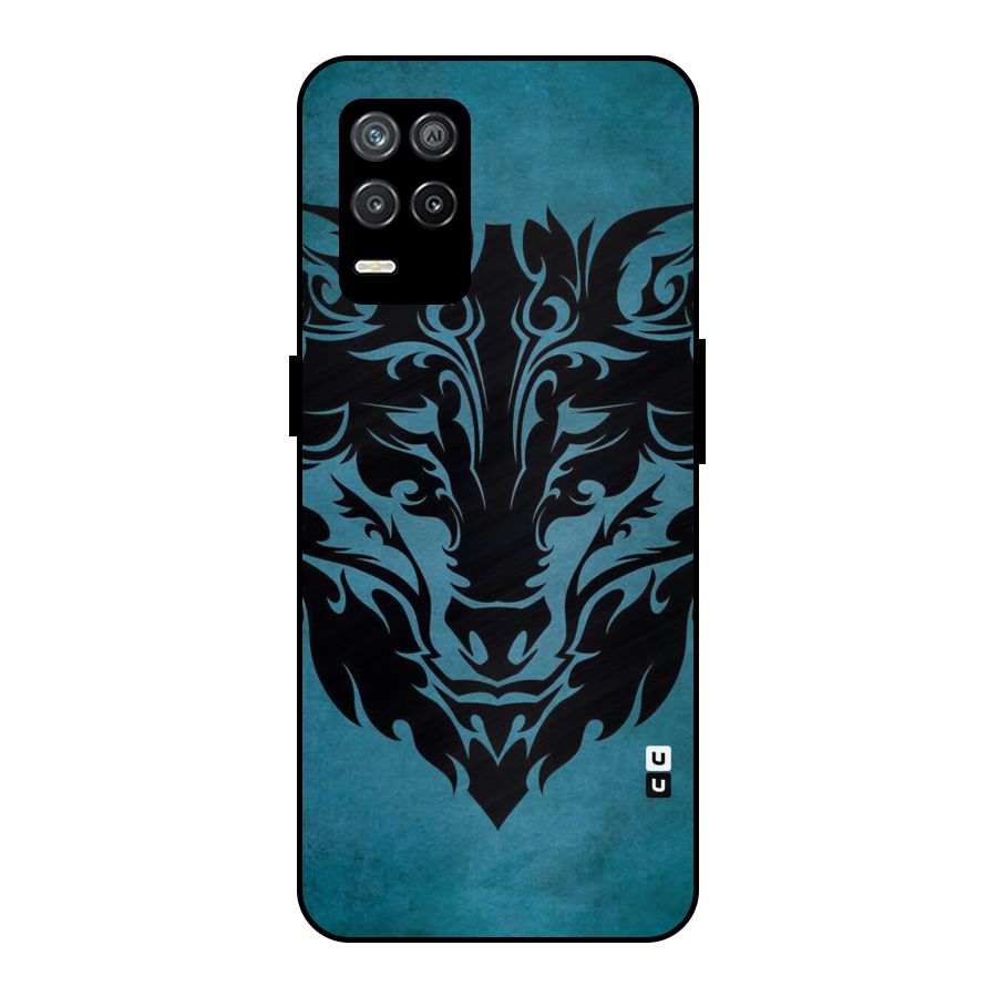 Black Artistic Wolf Metal Back Case for Realme 8 5G