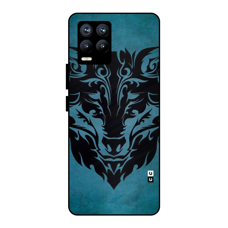 Black Artistic Wolf Metal Back Case for Realme 8 Pro
