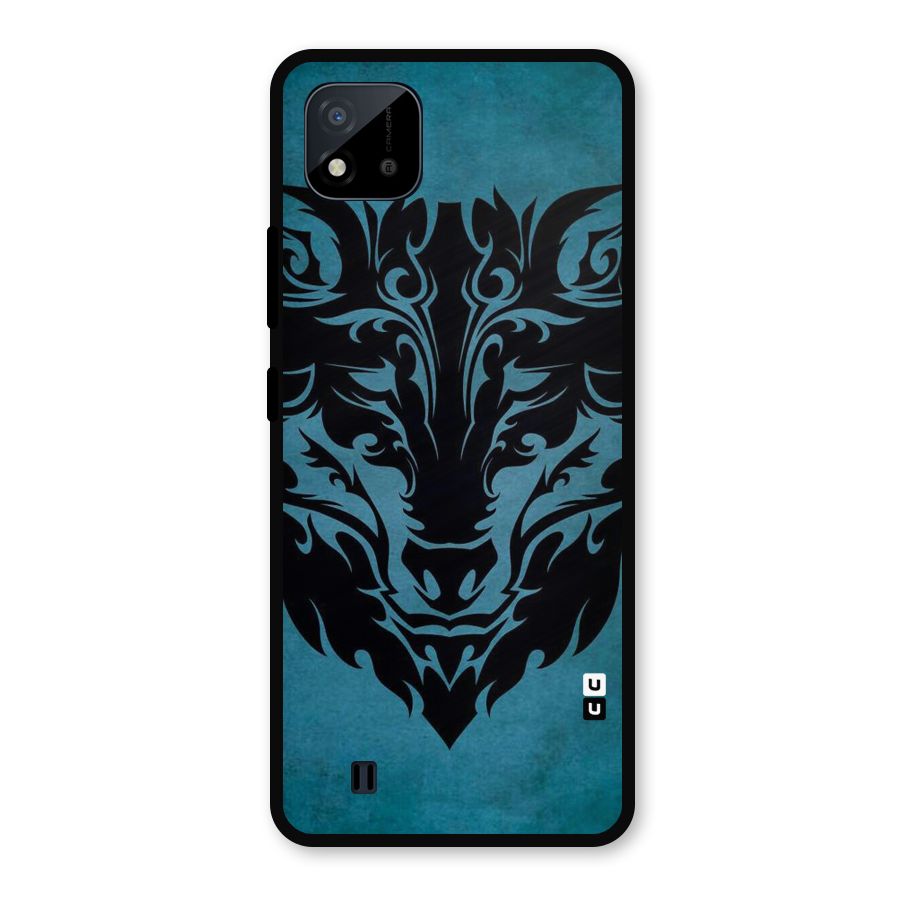 Black Artistic Wolf Metal Back Case for Realme C11 2021