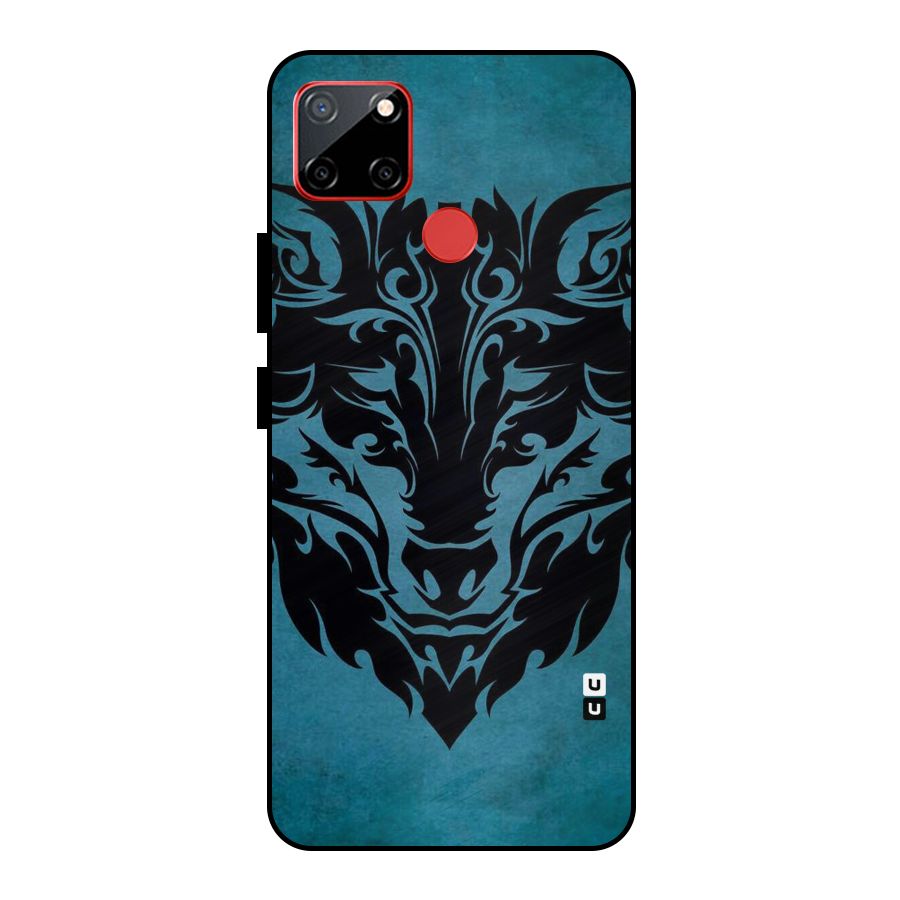Black Artistic Wolf Metal Back Case for Realme C12