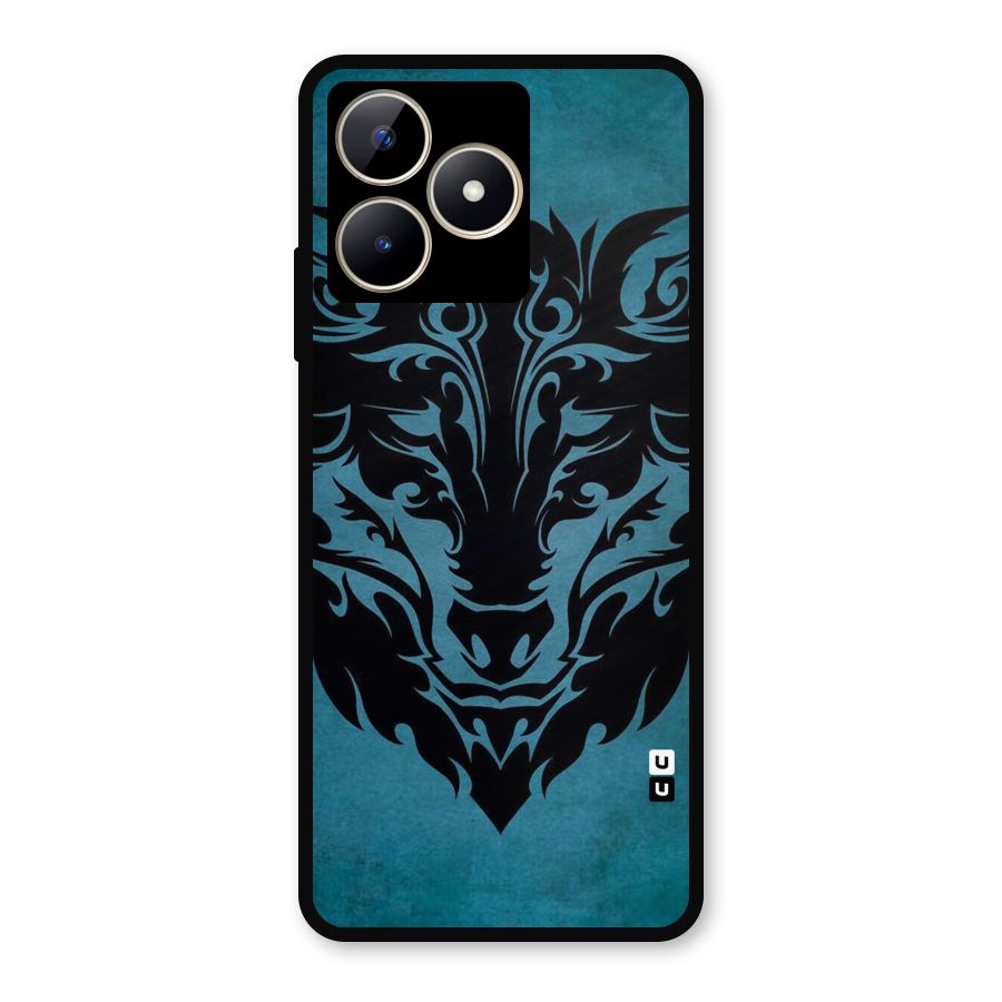 Black Artistic Wolf Metal Back Case for Realme C53