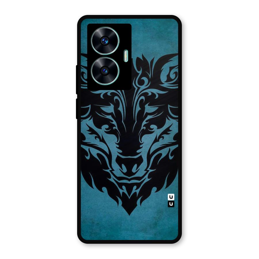 Black Artistic Wolf Metal Back Case for Realme C55