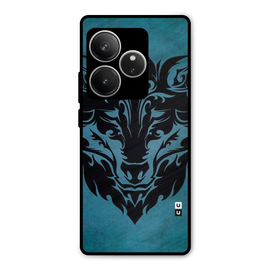 Black Artistic Wolf Metal Back Case for Realme GT 6