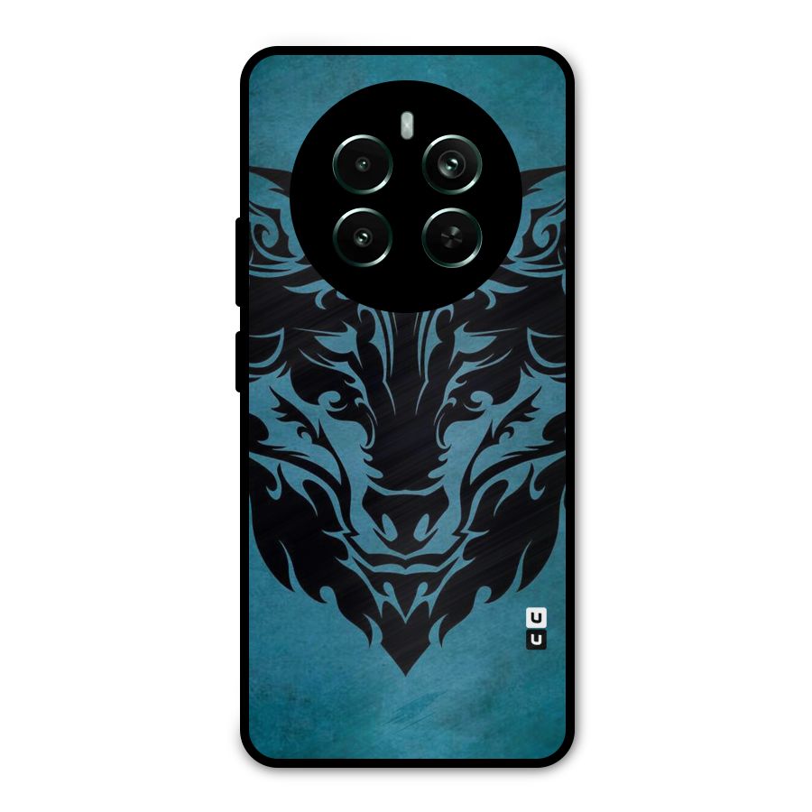 Black Artistic Wolf Metal Back Case for Realme Narzo 70 Pro