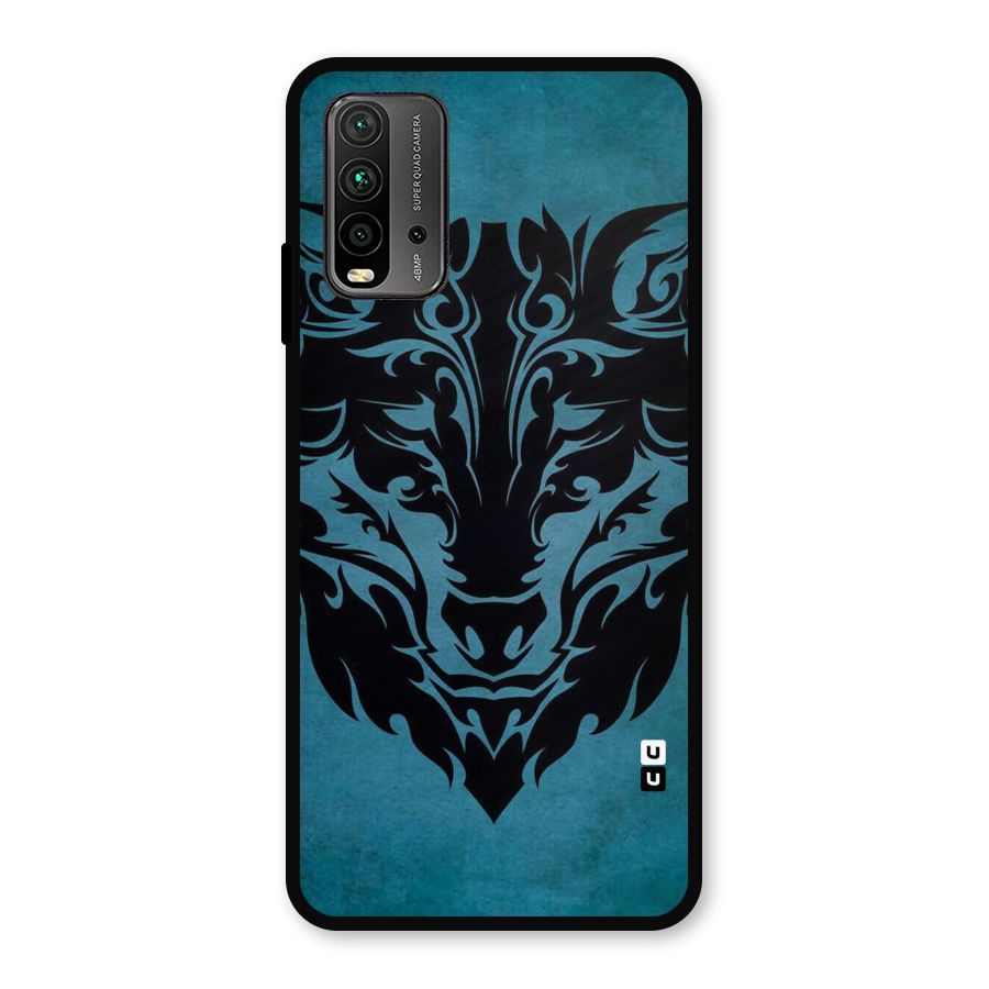 Black Artistic Wolf Metal Back Case for Redmi 9 Power