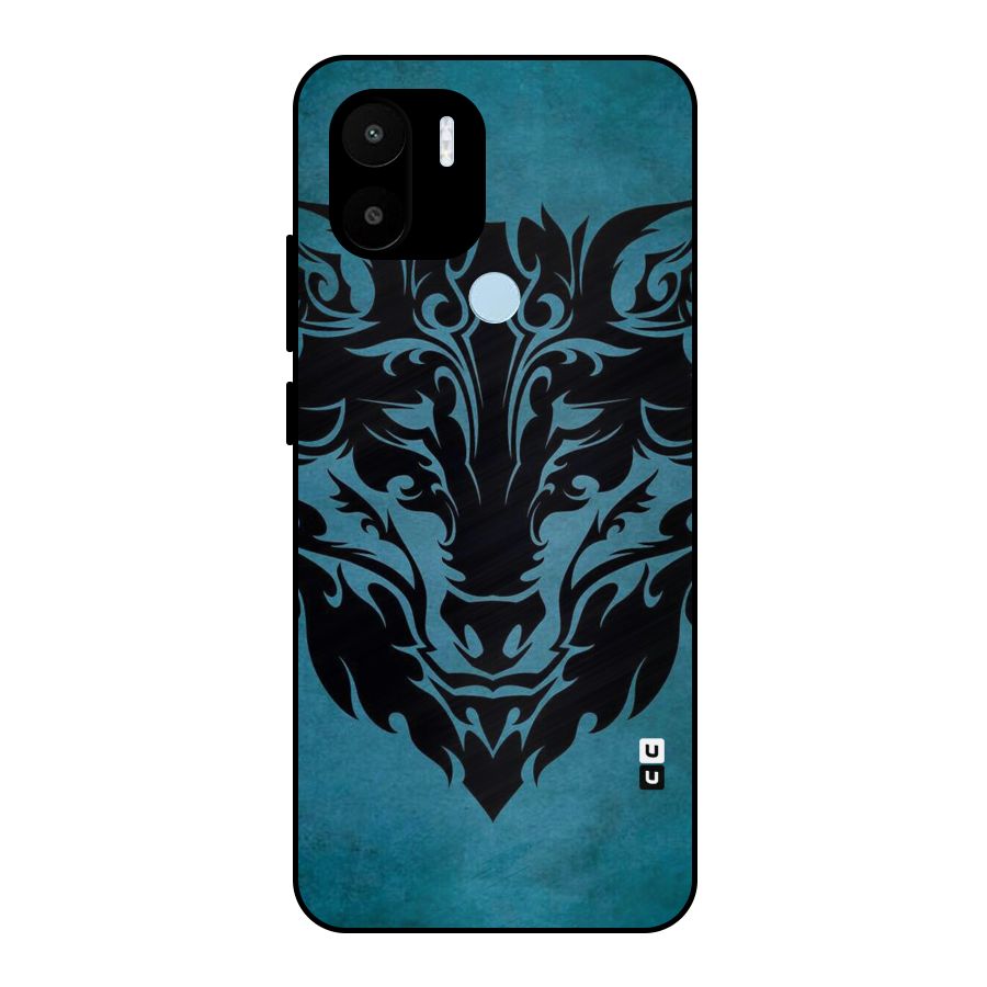 Black Artistic Wolf Metal Back Case for Redmi A2+
