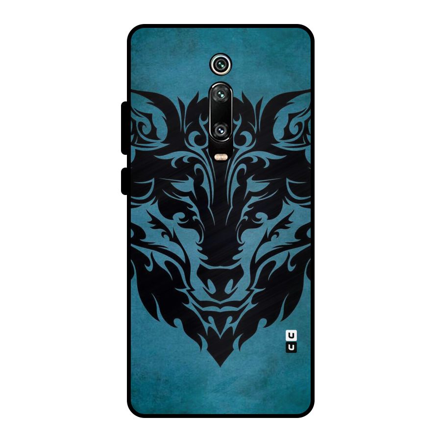 Black Artistic Wolf Metal Back Case for Redmi K20