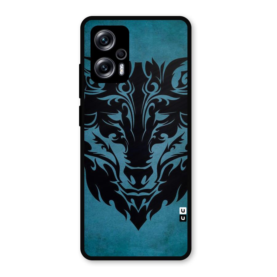 Black Artistic Wolf Metal Back Case for Redmi K50i