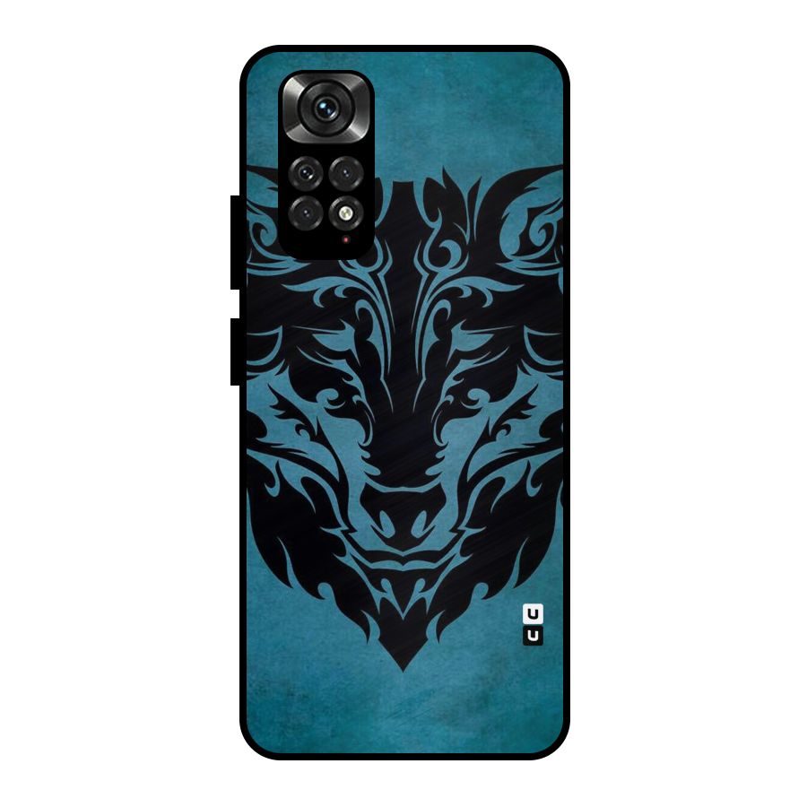 Black Artistic Wolf Metal Back Case for Redmi Note 11 Pro Plus 5G