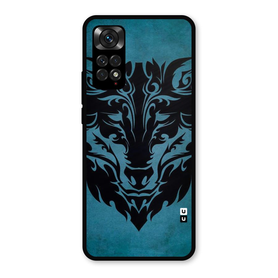 Black Artistic Wolf Metal Back Case for Redmi Note 11s