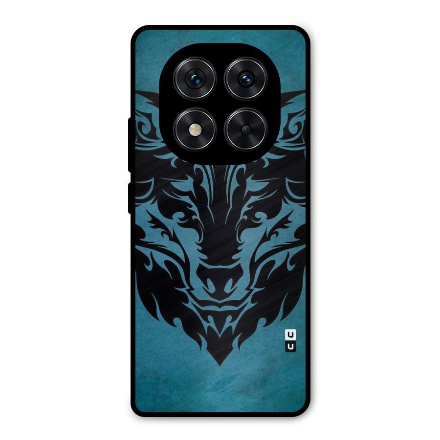 Black Artistic Wolf Metal Back Case for Redmi Note 14 Pro 5G