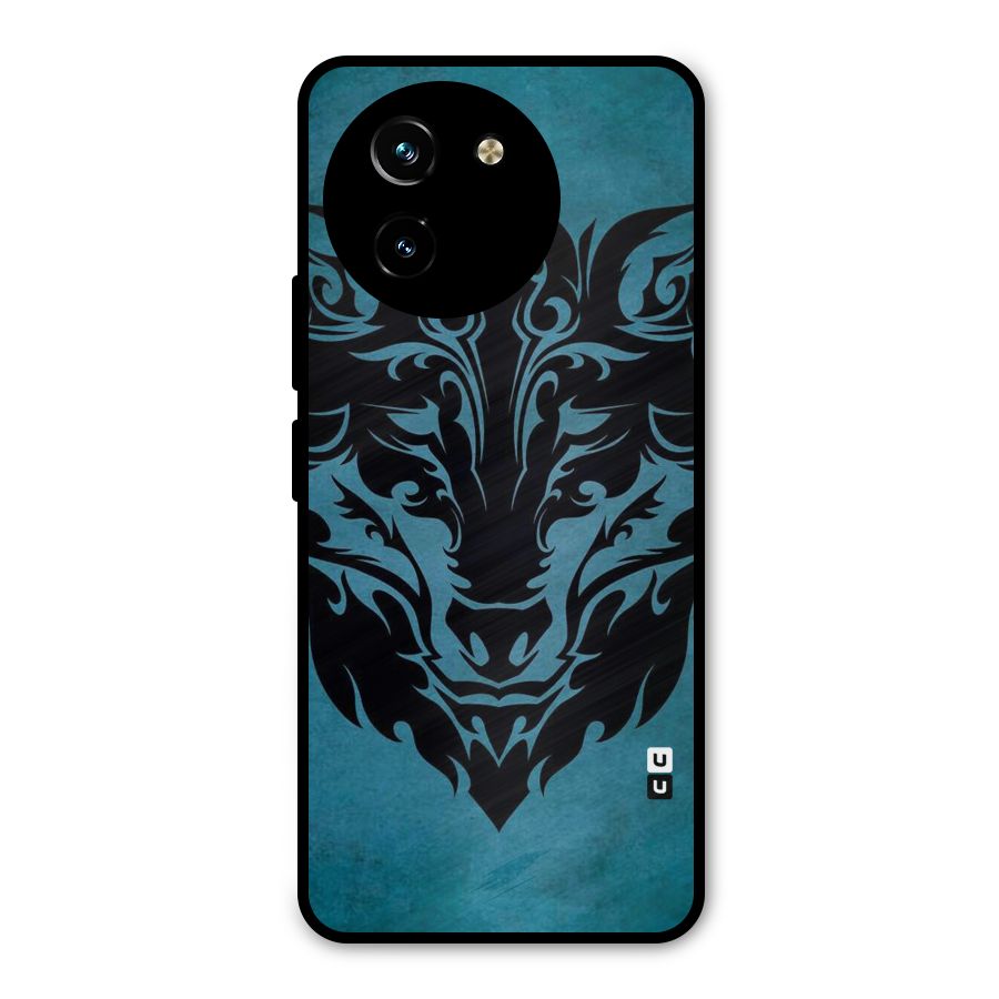 Black Artistic Wolf Metal Back Case for Vivo T3x
