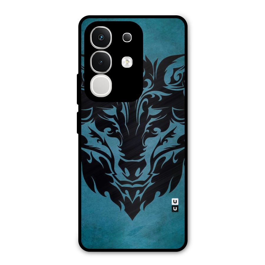 Black Artistic Wolf Metal Back Case for Vivo T4x