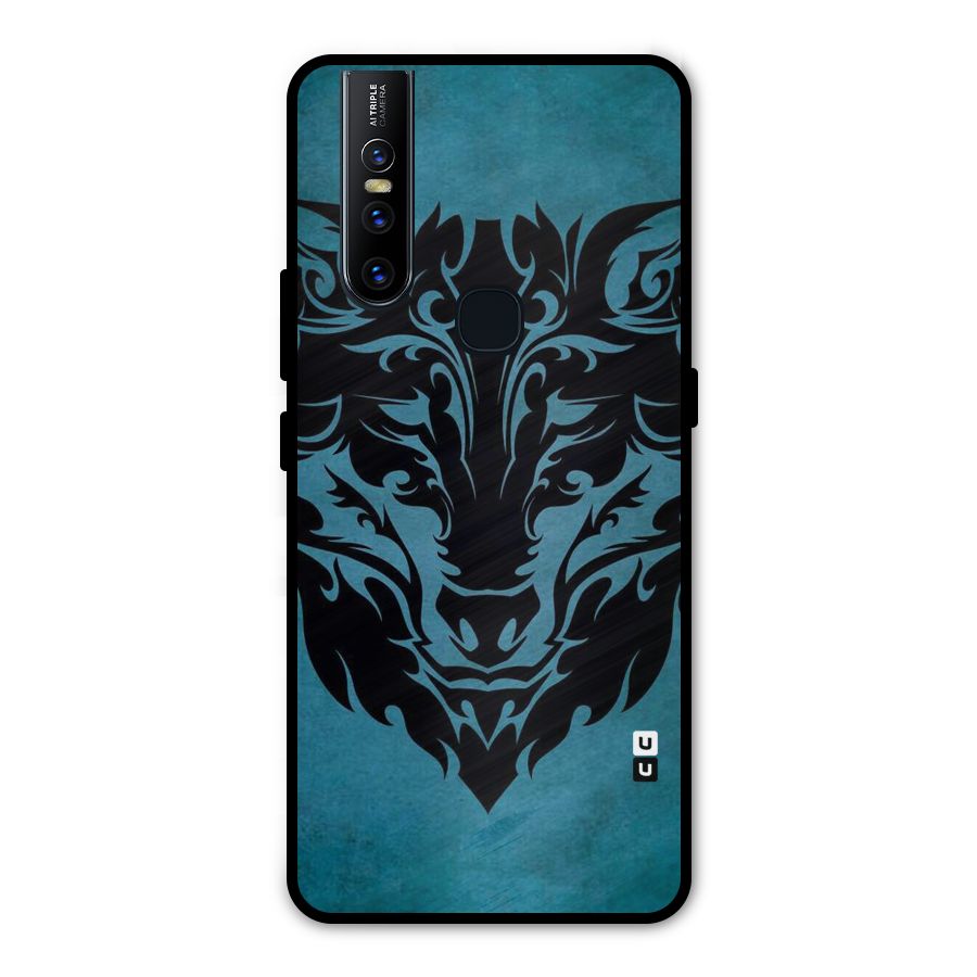 Black Artistic Wolf Metal Back Case for Vivo V15