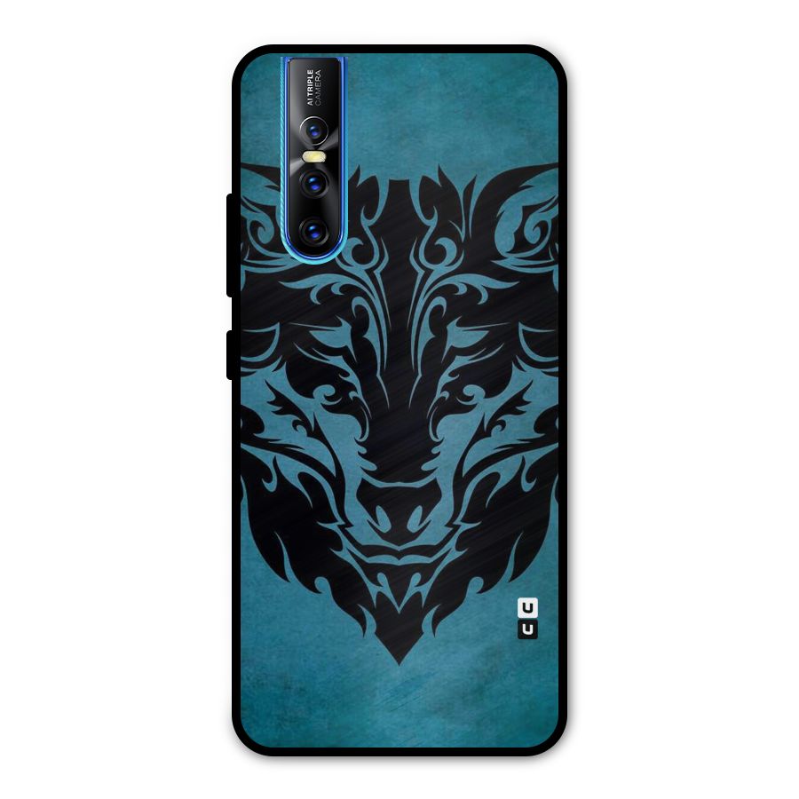 Black Artistic Wolf Metal Back Case for Vivo V15 Pro