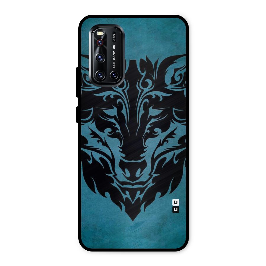 Black Artistic Wolf Metal Back Case for Vivo V19