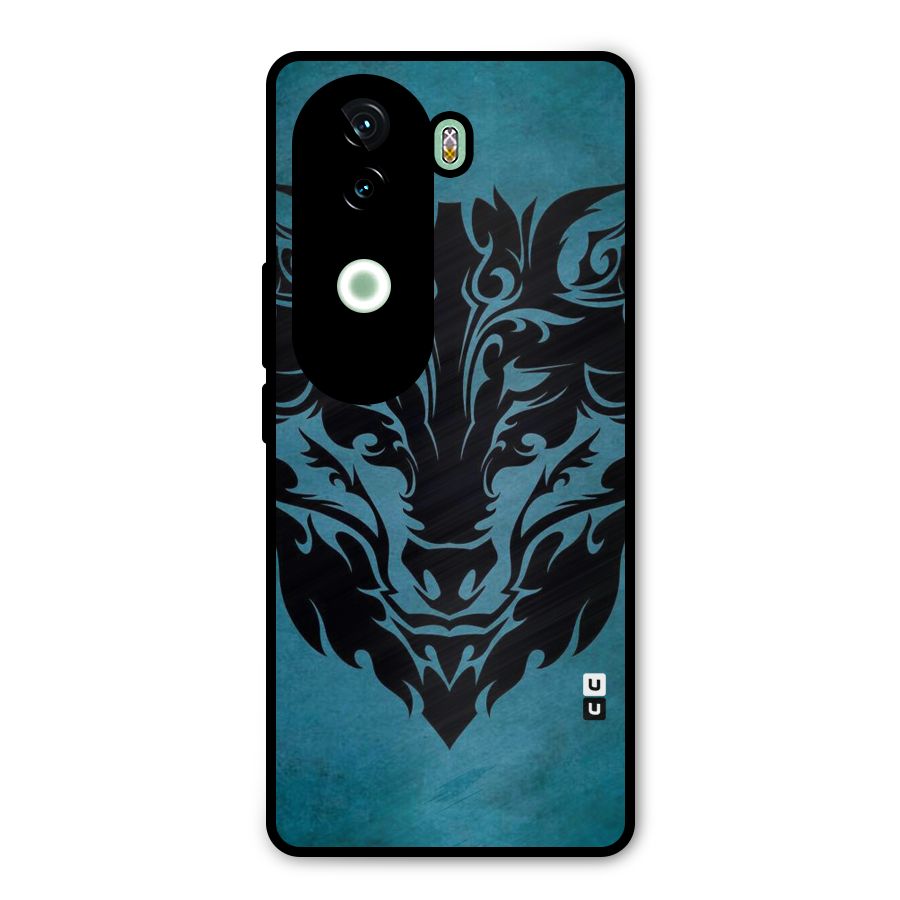 Black Artistic Wolf Metal Back Case for Vivo V40e
