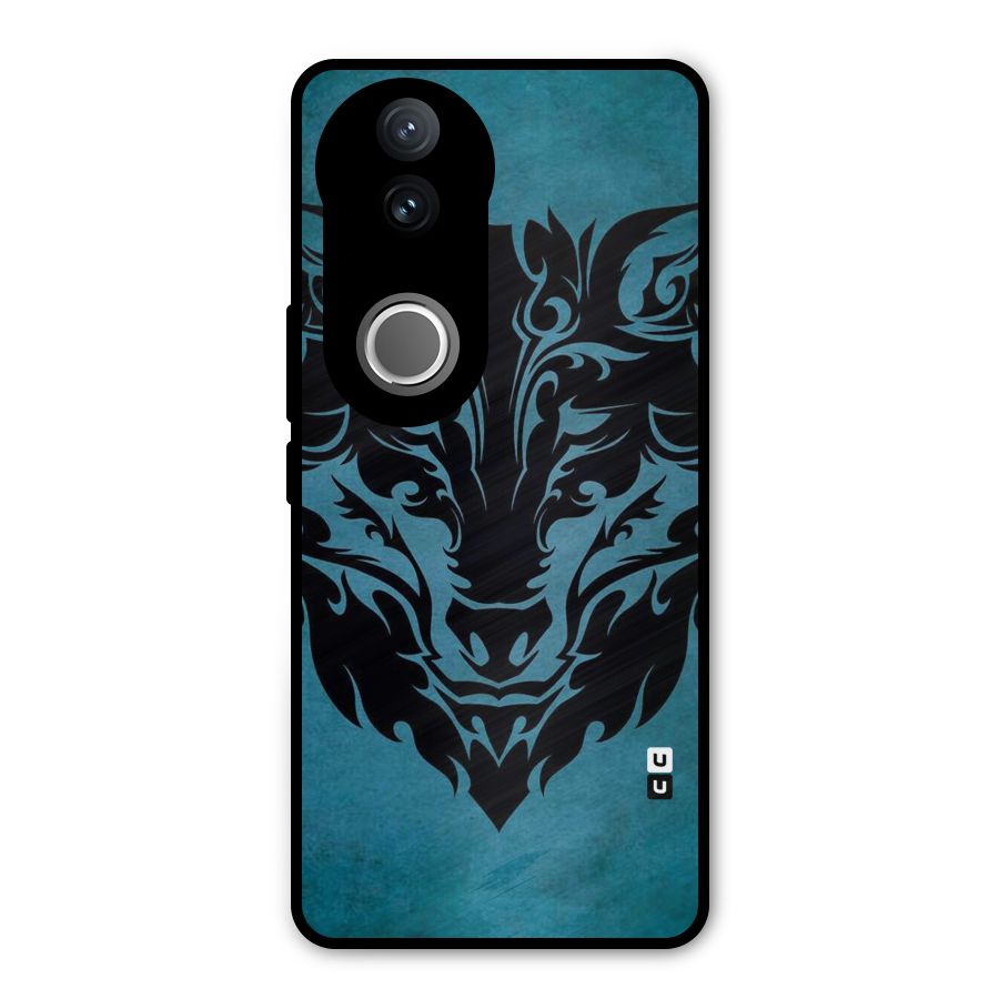 Black Artistic Wolf Metal Back Case for Vivo V50e
