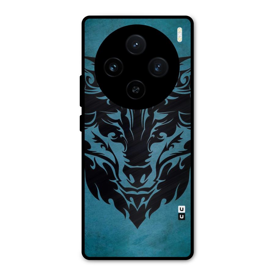 Black Artistic Wolf Metal Back Case for Vivo X100