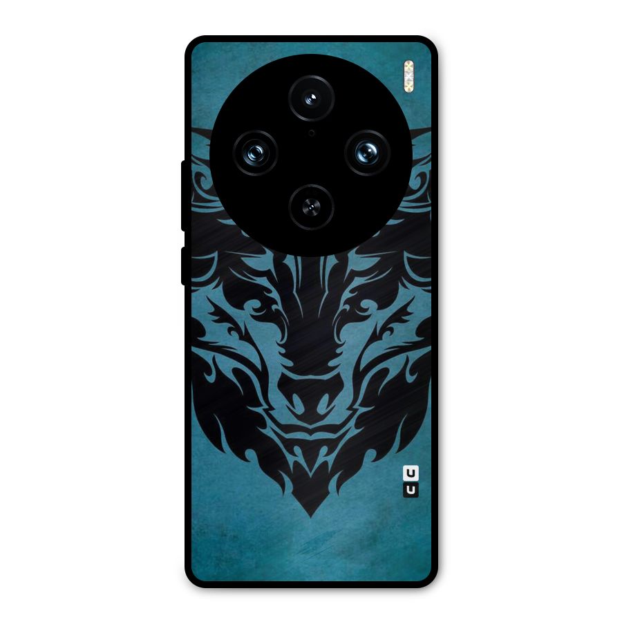 Black Artistic Wolf Metal Back Case for Vivo X100 Pro