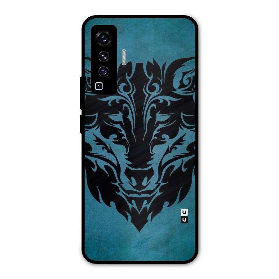 Black Artistic Wolf Metal Back Case for Vivo X50