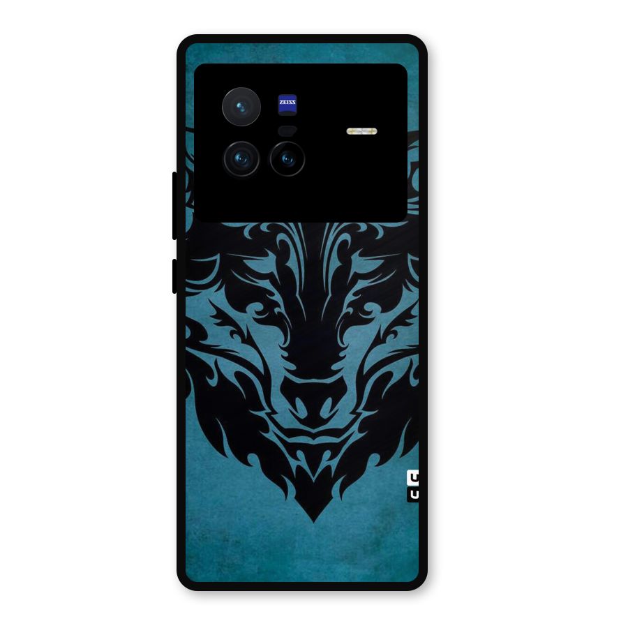 Black Artistic Wolf Metal Back Case for Vivo X80