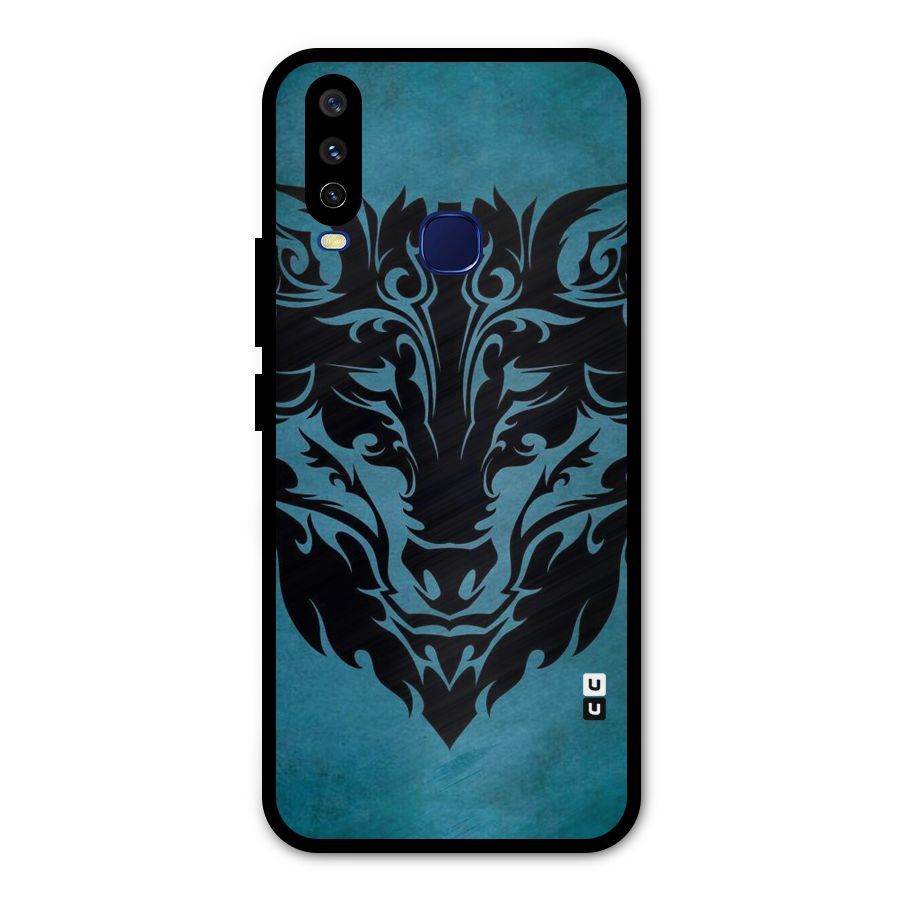 Black Artistic Wolf Metal Back Case for Vivo Y15
