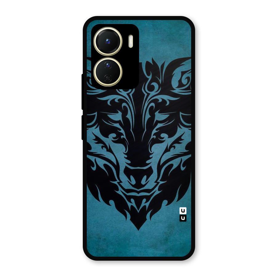 Black Artistic Wolf Metal Back Case for Vivo Y16