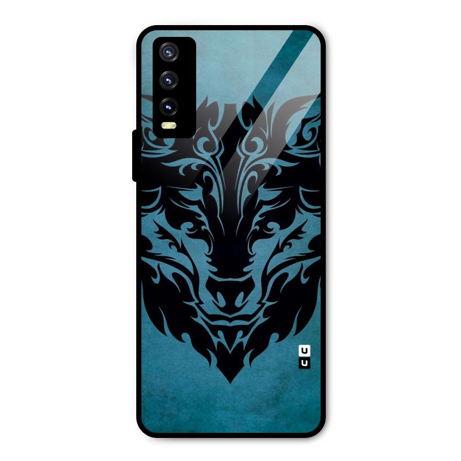 Black Artistic Wolf Metal Back Case for Vivo Y20