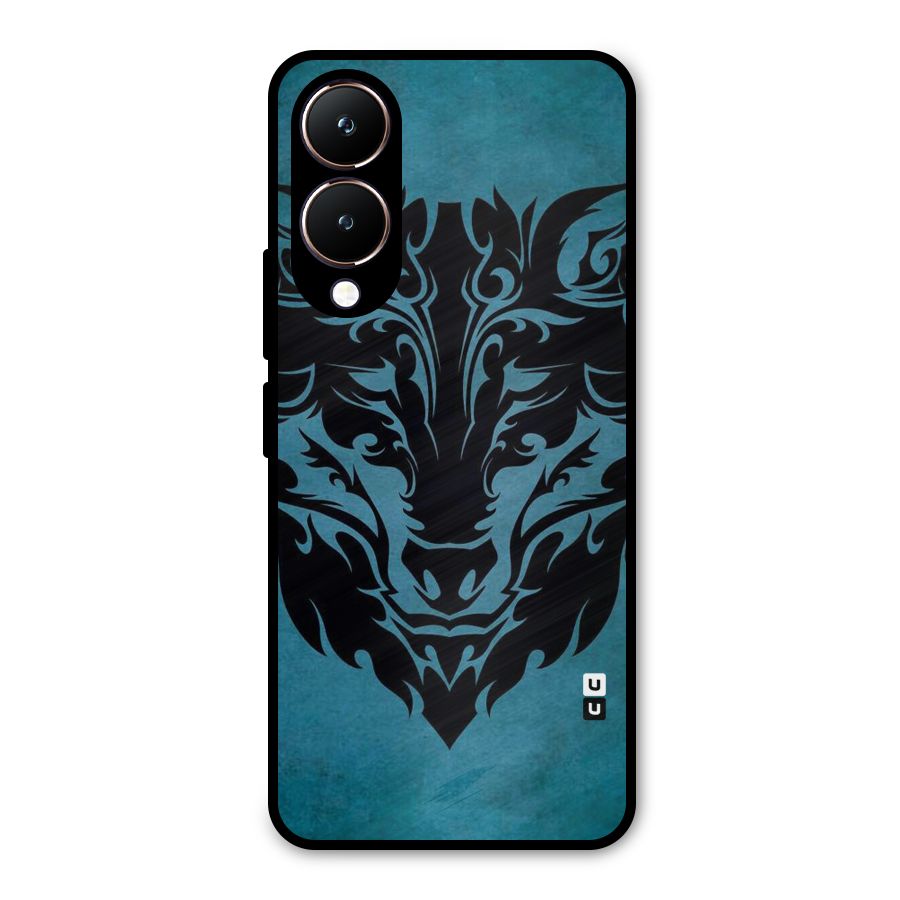 Black Artistic Wolf Metal Back Case for Vivo Y28