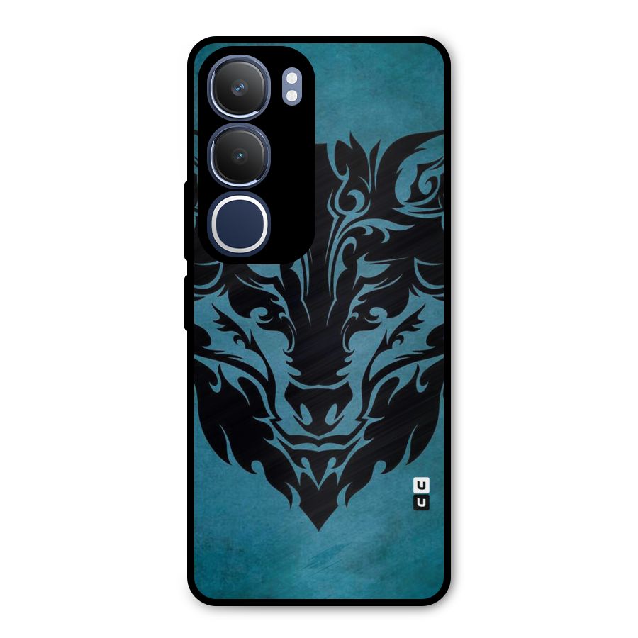 Black Artistic Wolf Metal Back Case for Vivo Y29