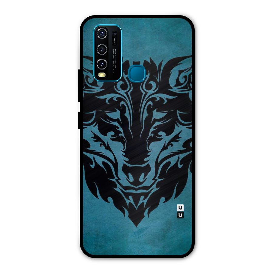 Black Artistic Wolf Metal Back Case for Vivo Y30
