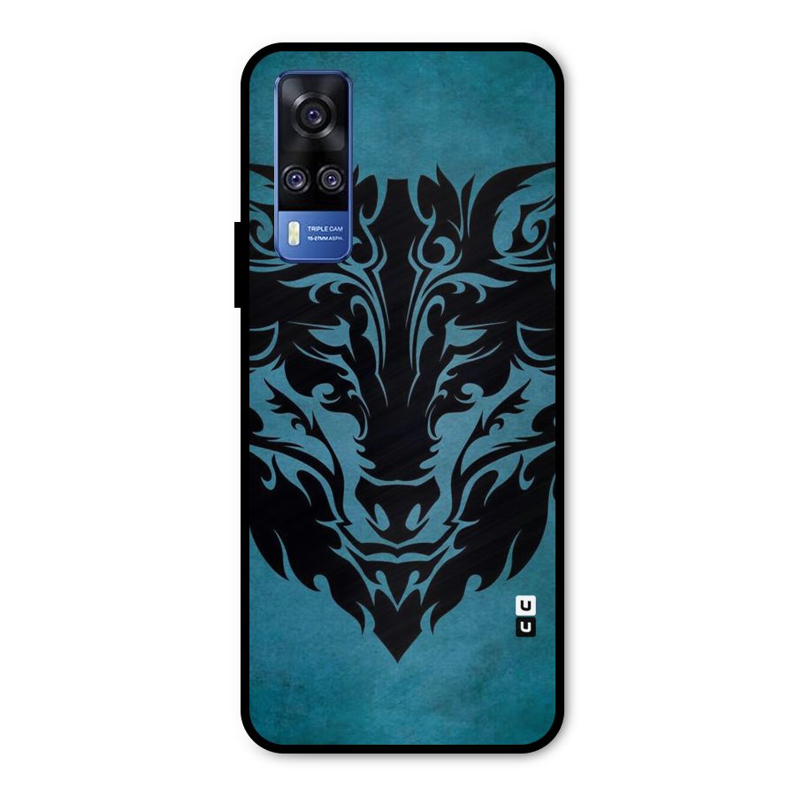 Black Artistic Wolf Metal Back Case for Vivo Y31