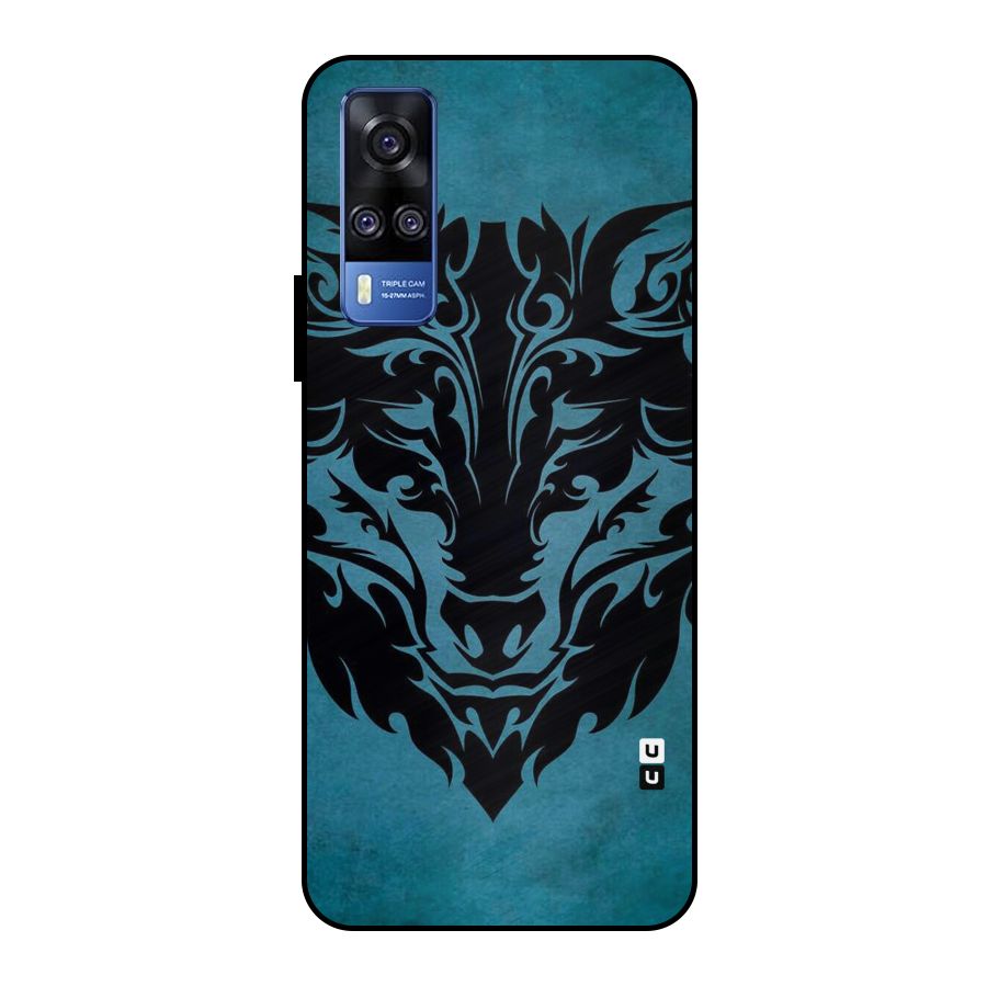 Black Artistic Wolf Metal Back Case for Vivo Y51